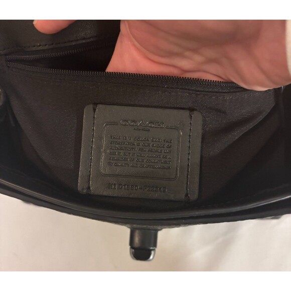 COACH Faye Carryall Black Leather & Suede Crossbody Bag, Turn-lock / Chain Strap - Picture 9 of 12